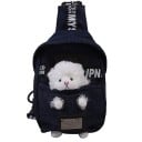 Dames crossbody tas van canvas met pluche schaap in de voorkant Pluche pootjes en beentjes Schouderband met opdruk 22 x 14 x 3 cm 4