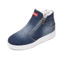 Dames denim enkellaarsjes 9