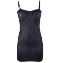 Dames denim mini-jurk 4