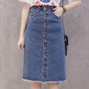 Dames denim rok met knopen A1140 3