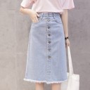 Dames denim rok met knopen A1140 4