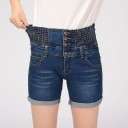 Dames denim shorts met hoge taille 5