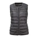 Dames donsvest zonder mouwen Ronde hals zonder kraag Volledige rits Sluiting Horizontale stiksels Vulling van eendendons Nylon 4