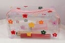 Dames doorzichtige cosmetica tas van PVC met fruitprint van hartjes of bloemen Ritsluiting Afmetingen 10 x 19 x 10 cm Voor make-up en kleine 6