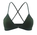 Dames driehoekige bh van geribbeld materiaal Dunne bandjes gekruist op de rug Smalle onderband Katoen, nylon en spandex 1