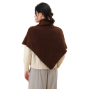 Dames driehoekige sjaal 120 x 55 cm Polyester sjaal met lus voor het doorhalen van de uiteinden Elegante warme accessoire voor herfst 4