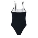 Dames Eendelige Badmode Dunne Schouderbandjes O-Hals Zwart Spandex Polyester Elastisch Elegant Zomerbadmode 3