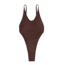 Dames Eendelige Badpakken Dunne Bandjes O-Hals Effen Kleur Spandex Polyester Elastisch Elegante Zomer Badpakken 8
