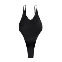 Dames Eendelige Badpakken Dunne Bandjes O-Hals Effen Kleur Spandex Polyester Elastisch Elegante Zomer Badpakken 5