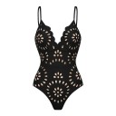 Dames Eendelige Badpakken V-Hals Dunne Bandjes Effen Bloemig Spandex Polyester Elastisch Zomer Elegante Badpakken 4