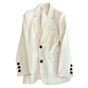 Dames elegant jasje met zakken en knoopsluiting Effen jasje van polyester Stijlvolle jas in verschillende kleuren voor werk en dagelijks gebruik 6