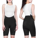 Dames fietsshorts met bretels ademend bovenstuk elastisch nylon elastaan korte uitvoering voor weg- en recreatiefietsen 3