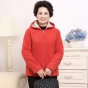 Dames fleece hoodie met ritssluiting Warme pluche voering in het lichaam en de capuchon Twee voorzakken Voor koude dagen Polyester 6