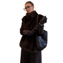 Dames fluffy vest met hoge kraag zonder mouwen polyester katoen zachte oppervlakte losse pasvorm voor dagelijks gebruik 6