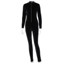 Dames fluwelen jumpsuit met rits 6