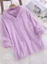 Dames fuzzy hooded sweater G424 6
