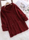 Dames fuzzy hooded sweater G424 4