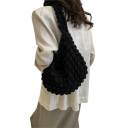 Dames geborduurde geruite schoudertas 32 x 11,5 x 60 cm Lichte stoffen tas van nylon en acryl 4