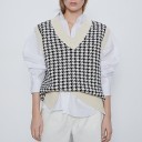 Dames gebreid oversized vest met patroon 1