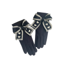 Dames gebreide handschoenen met strik universele maat Touchscreen winterhandschoenen van polyester en elastaan elegant accessoire 3