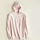 Dames gebreide hoodie met trekkoord en lange raglanmouwen Ribgebreide manchetten en onderzoom Polyester 8