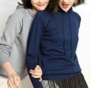 Dames gebreide hoodie met trekkoord en lange raglanmouwen Ribgebreide manchetten en onderzoom Polyester 12