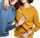 Dames gebreide hoodie met trekkoord en lange raglanmouwen Ribgebreide manchetten en onderzoom Polyester 14