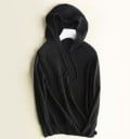 Dames gebreide hoodie Zachte brei van viscose en wol Verstelbaar koord Ribgebreide manchetten en onderrand Lange mouwen 3
