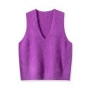 Dames gebreide vest met V-hals zonder mouwen universele maat kasjmier wol blauw fijne brei voor dagelijks gebruik 10