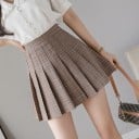 Dames geplooide geruite rok met shorts Mini lengte Hoge taille Polyester met katoen Rok in schoolstijl voor elke dag 7