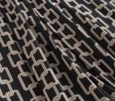 Dames geplooide midi rok met kettingprint Donkere achtergrond met beige schakels Decoratieve gouden knopen aan de voorkant Polyester 4