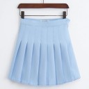 Dames geplooide mini rok in Japanse stijl Zomer geplooide rok met sluiting aan de zijkant Korte lengte boven de knieën Polyester 3