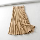 Dames geplooide rok met riem 5