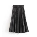 Dames geplooide rok met riem 6