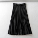 Dames geplooide rok met riem 4