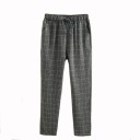 Dames geruite broek met elastische taille 3
