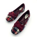 Dames geruite loafers met strik 9