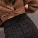Dames geruite rok met shorts 2-in-1 A-lijn snit Hoge taille Mini lengte Katoen met polyester Comfortabele rok voor elke dag 5
