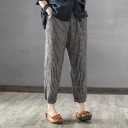 Dames gestreepte broek met elastische taille 5