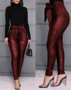 Dames glitterbroek met strik 5