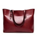 Dames grote schoudertas type shopper Glanzend kunstleer Lange hengsels met gespen Ritsluiting Achterzak 38 x 13 x 27 cm 5