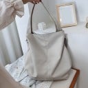 Dames grote schoudertas van kunstleer Zacht ruim ontwerp Brede handvat Lange schouderband voor crossbody dragen 41 x 41 cm 5