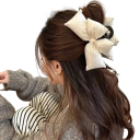 Dames haarspeld Grote strik Kunstleer Elegante haarspeld voor stevige haaropsteken Stijlvolle accessoire voor dagelijkse en feestelijke kapsels 4