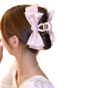 Dames haarspeld Strik 11 cm Effen speld met stoffen strik 13,5 cm Elegante modeaccessoire voor stevige haarverzamelingen 3