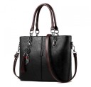 Dames handtas met afneembare schouderriem Vintage uitstraling Kunstleer Hanger met kat en kwast Afmetingen 31 x 24 x 13 cm 1