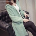 Dames harige cardigan met capuchon 7