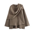 Dames herfstjas met een losse pasvorm Elegante gelaagde kraag Stijlvolle stadskleding Modieuze buitenkleding Casual kleding voor de kou 4