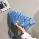 Dames heuptas met geborduurd madeliefje Hoofdzak en voorzak met rits Verstelbare band met gesp Polyester en nylon 24 x 15 cm 2