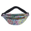 Dames heuptas met kleurrijke vlinders Glanzende regenboogprint Twee ritszakken Verstelbare riem met gesp PU leer 31 x 13 x 18,5 cm 2
