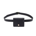 Dames heuptas van PU-leer Kleine tas met klep en gouden knop Verstelbare riem met gouden gesp 10 x 2,5 x 9 cm 2